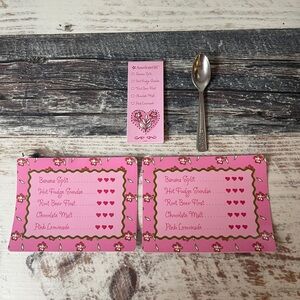 American Girl Doll Just Like You SWEET TREATS Set Spoon Placemats Order Pad 2007